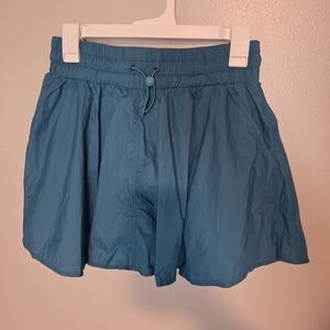 Thrive Societe Women's Teal Elastic-Waist Skort with Drawstring